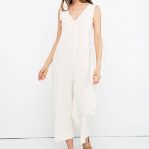 Elizabeth Suzann Ivory Silk Crepe Mara Jumpsuit in XS